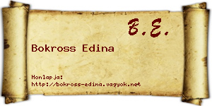 Bokross Edina névjegykártya